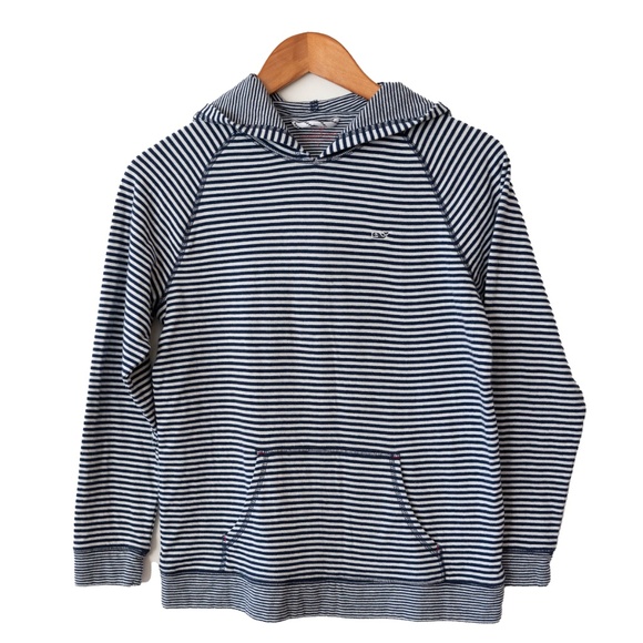 Vineyard Vines Super Soft Large Youth Double Knit  Striped Pullover Hoodie - Picture 7 of 7